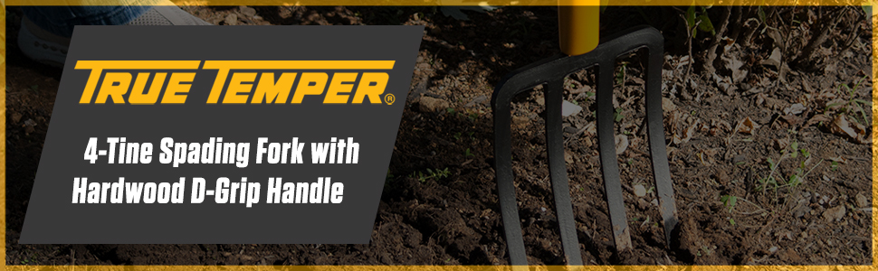 True Temper Digging Spade, Forged Steel Blade with Long Ash Handle, 57 Inch, for Beds and Lawn Edging