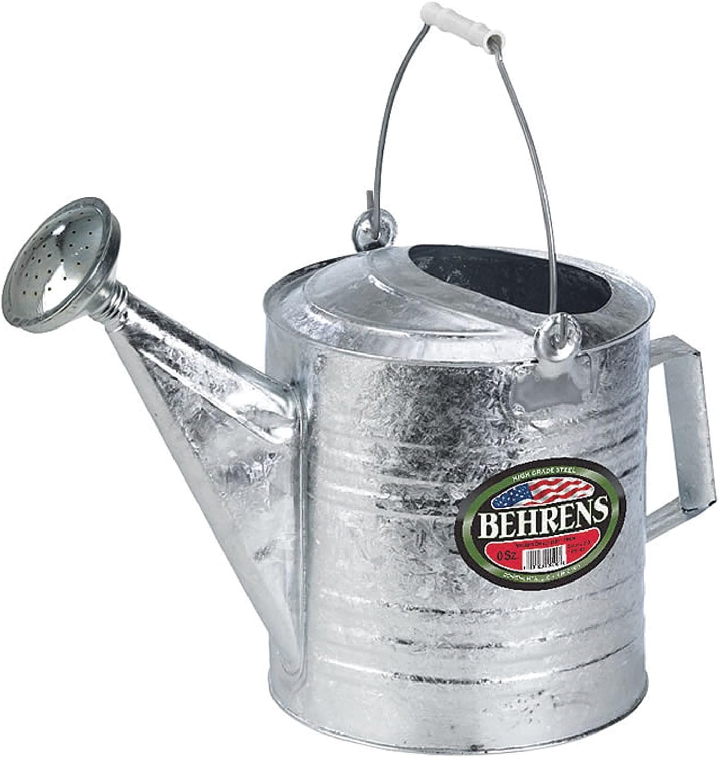 Behrens Watering Can, 2.5 Gallon Galvanized Steel with Removable Rose, for Seedlings and Garden Beds