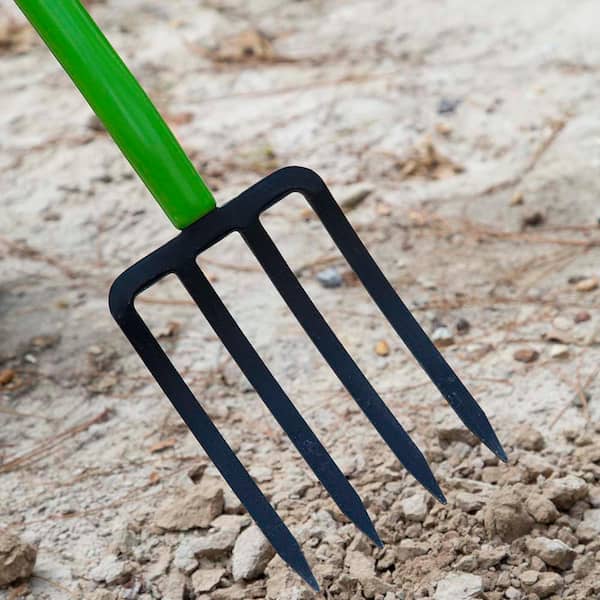 Ames Digging Fork, 4-Tine Forged Steel with Ash D-Grip Handle, 42 Inch, for Compacted Soil and Garden Beds